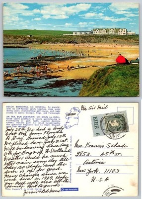 Bundoran Beach Donegal Ireland 1970 Vintage Postcard NPO Fotocolor