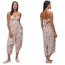 Patagonia Lost Wildflower Wide Leg Jumpsuit Floral Print Tencel Tie Back Size XS