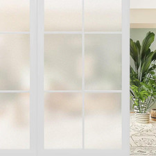 23.6 In. X 78 In. Non-Adhesive Frosted Privacy Decorative Window Film NEW