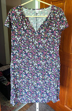 GAP Multicolor Floral V-Neck Short Sleeve Shift Short Dress Women’s S