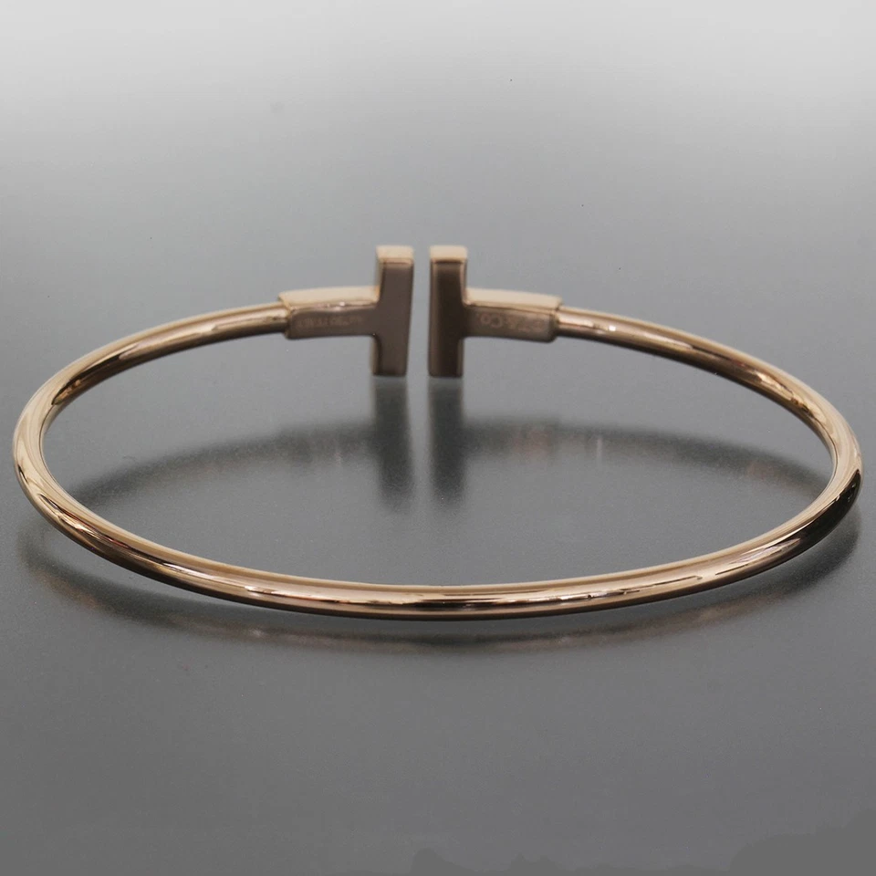 TIFFANY&Co. Pulsera Alambre T 17cm K18PG Caja Nácar Recién Pulida 6333A Foto 2 de 4