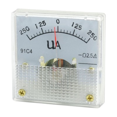 DC 0-250uA Class 2.5 Current Testing Panel Meter Ammeter Gaugeeremeter