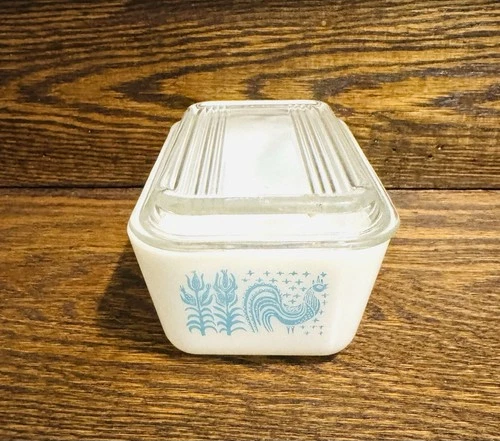 Vintage 1950s Pyrex Amish Butterprint Baking Dish 0502-1 1/2pt With Lid Ovenware