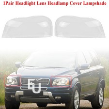 Pair New For Volvo XC90 2004-13 Front Headlight Headlamp Clear Lens Shell Cover