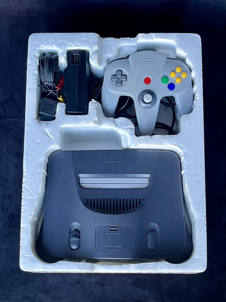 Nintendo 64 Console (N64)—Original Box & Styrofoam— Near CIB  —Tested & Working  - Image 2 of 4