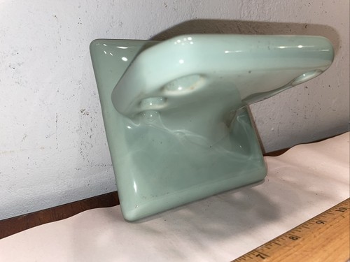 NOS Vintage Sage Green Ceramic Toothbrush cup tumbler Wall Mount Bathroom - Picture 2 of 4