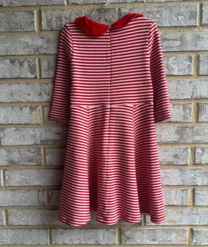 Mini Boden Holiday Peter Pan Collar Striped Dress Girls Size 7-8Y - Picture 2 of 7