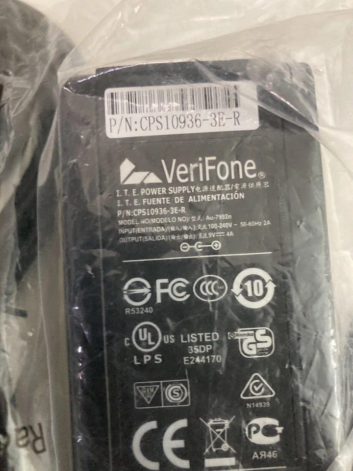 New Genuine VeriFone CPS10936-3E-R 19V AC Adapter With New Power Cord - Image 2 of 4