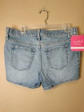 Isobel Maternity women's 2 - 34 x 4 denim shorts zip expandable side panels NWT