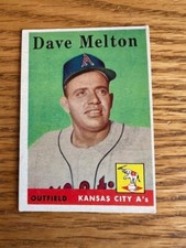 1958 Topps #391 Dave Melton Kansas City A's RC VG/EX
