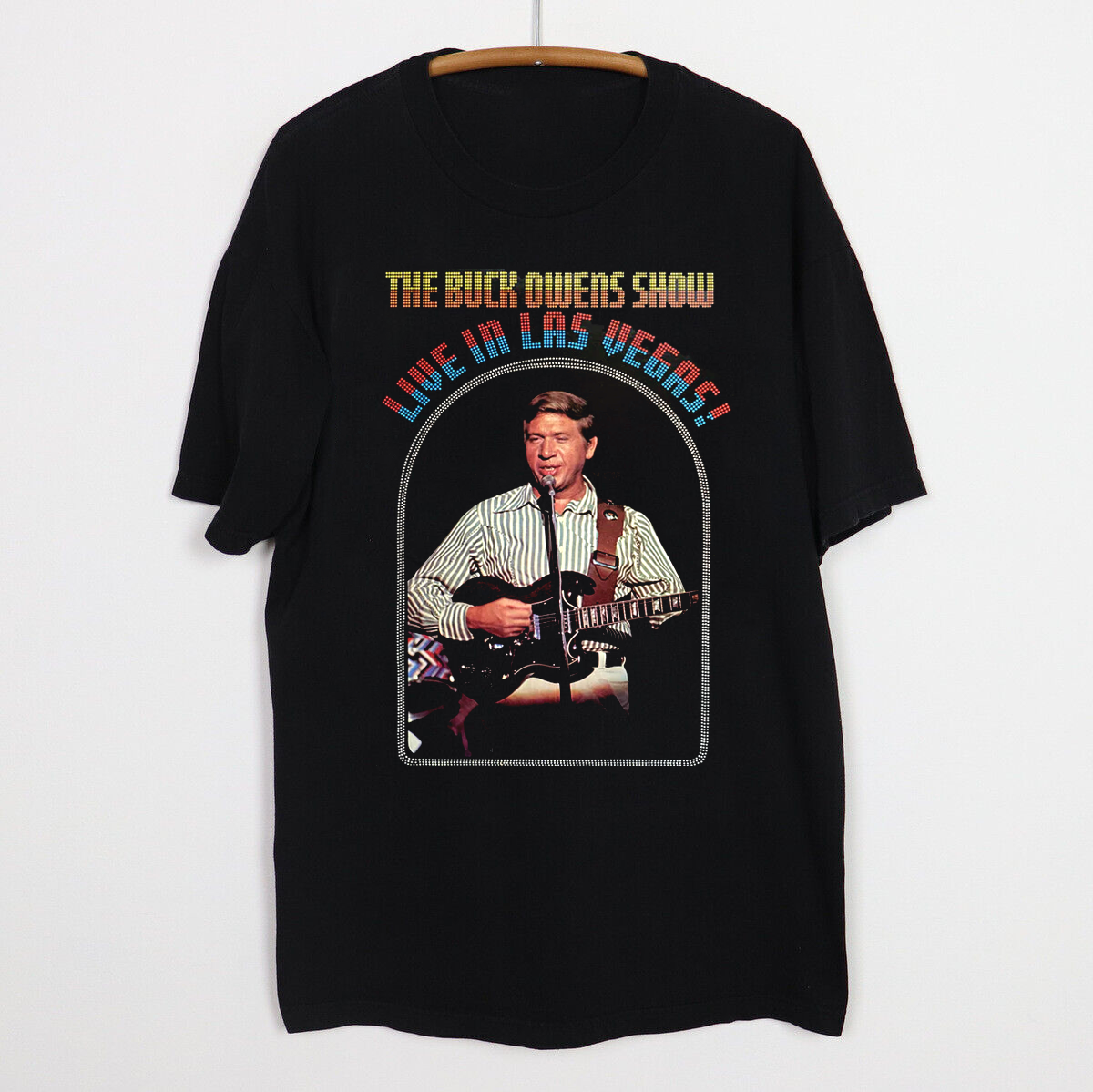 Buck Owens - The Buck Owens Show Live In Las Vegas T Shirt Black All Size AQ135