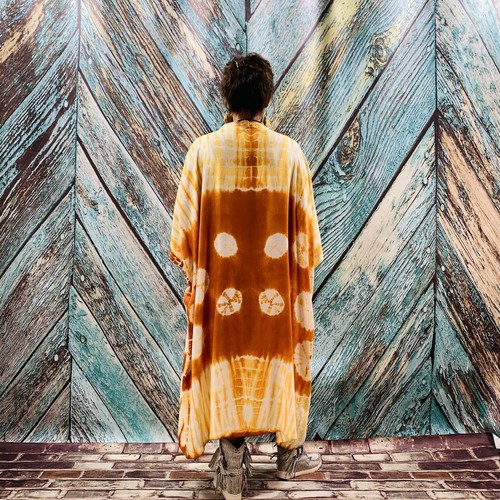 Talia Hand Tiedye Rayon Tie Dye Maxi Dashi Kimono Duster One Size Fit Plus XXXL - Picture 3 of 11