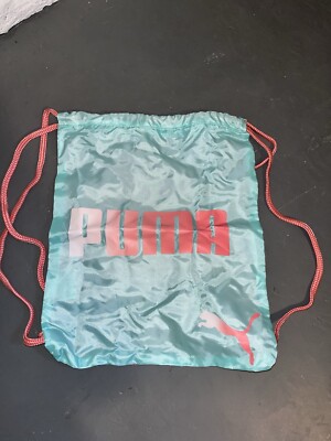Puma Carrysack Drawstring Bag Backpack Pink & Green