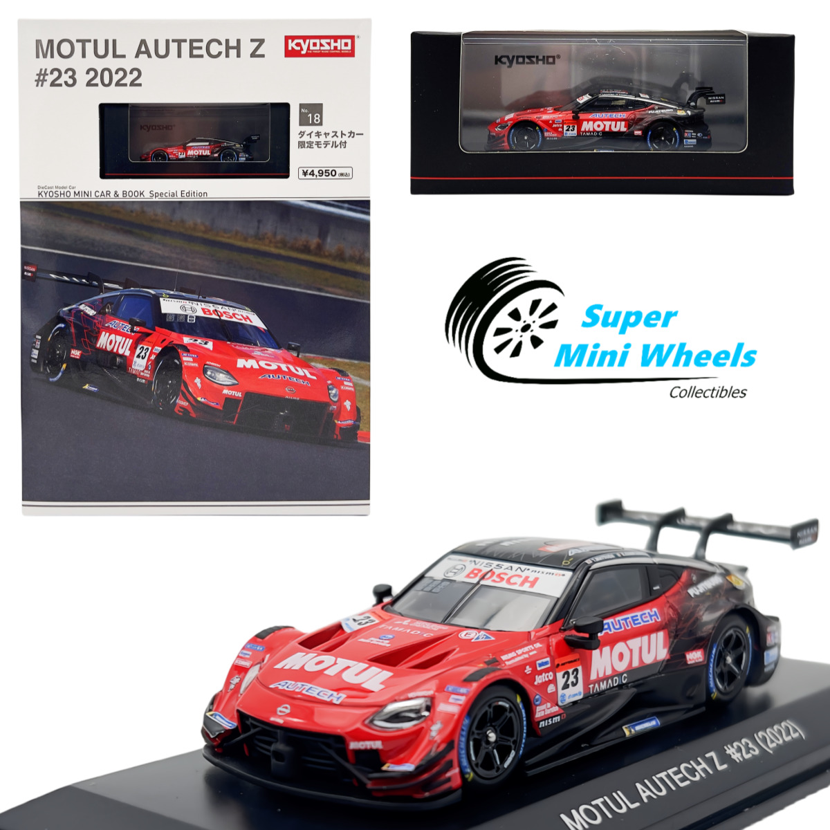 Kyosho 1:64 Motul Autech Z #23 2022 - Mini Car & Book Special Edition