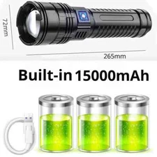 15000mah Built-in Battery 1000W Powerful Led Flashlights Tactical Flash Light