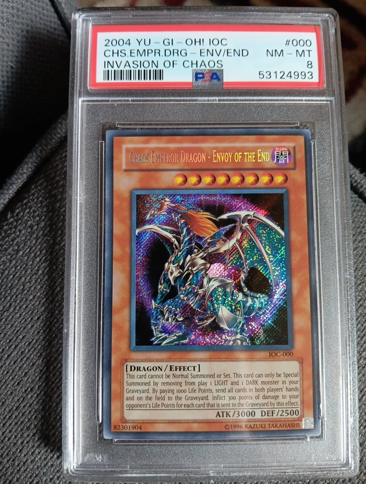 2004 YU-GI-OH CHAOS EMPEROR DRAGON ENVOY OF THE END PSA 8 MINT #000 Invasion Of - Image 2 of 4