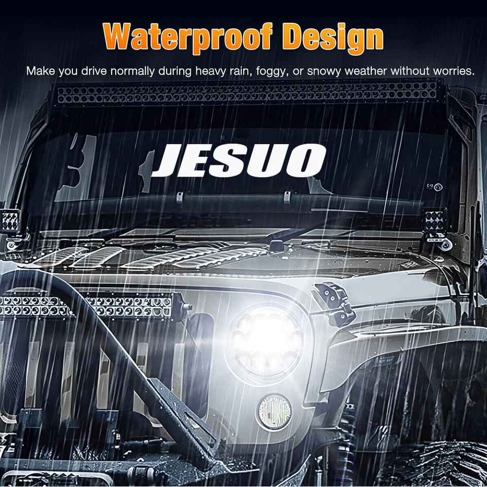 Pair 7" Inch Round LED Headlights DRL for Ford F1 1948 1949 1950 1951 1952 - Image 4 of 4