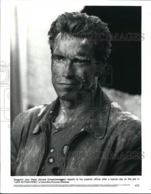 1993 Press Photo Arnold Schwarzenegger starring in ''Last Action Hero''