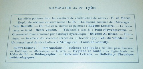 *** La Nature n° 1760 (16/02/1907) - Marine Militaire Allemagne /Chimie Peinture - Picture 2 of 4