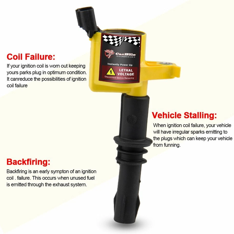 8Pc High Performance Ignition Coils For Ford F150 F250 F550 EXPLORER 4.6/5.4L V8 - Image 3 of 4