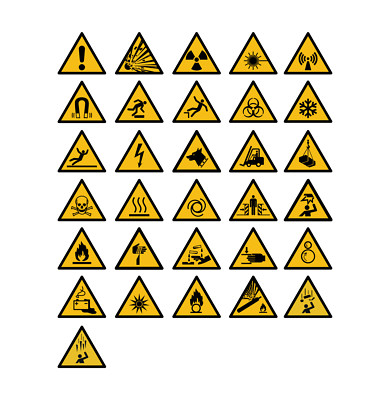 Aufkleber Warnzeichen Schild Warn Zeichen DIN 4844-2 ISO 7010
