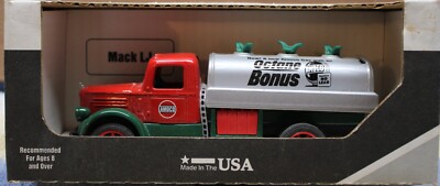 1935 AMACO OCTANE BONUS MACK LJ TANKER Die-Cast scale model coin bank New In Box