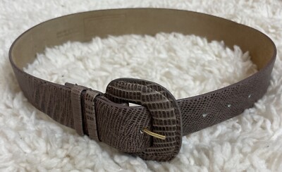The Ritz Collection Womens Belt S/M Taupe Croc Print Genuine  display picture 3