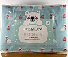 NEW WONDERLAND MACY's 100 Poly Microfiber 4Pc Sheet Set Polar Bear FULL SIZE
