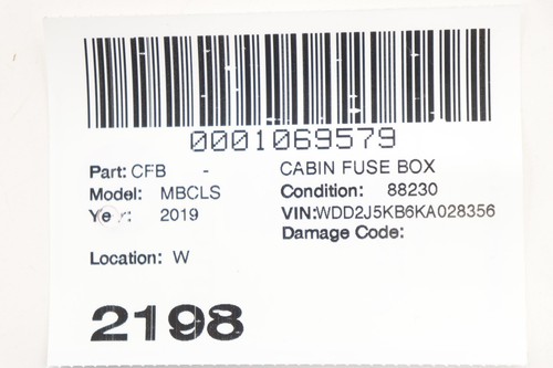 2019 - 2023 MERCEDES CLS450 C257 FUSE RELAY JUNCTION BOX OEM A2139068801 - Picture 13 of 13