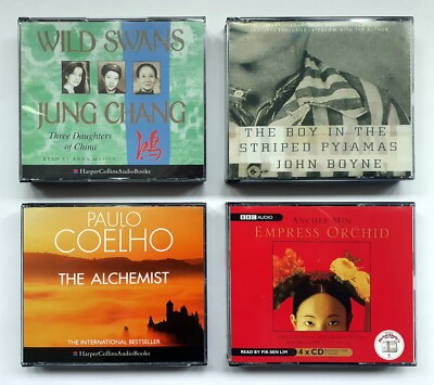 4 LITERARY FICTION CD Audio books - The Alchemist, Wild Swans, Empress Orchid ..