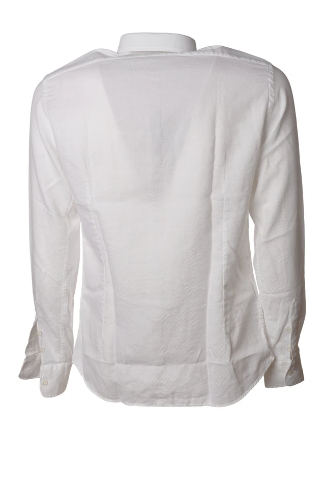 camicia cotone operato tinta unita da Uomo Aglini Colore Bianco - Immagine 3 di 3