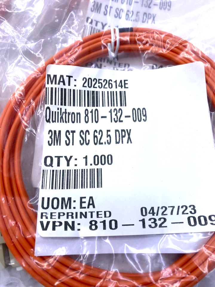 Legrand Lot of 10 Fiber Jumper Multimode Cable 3M ST SC 62.5 DPX 810-132-009 New - Image 4 of 4