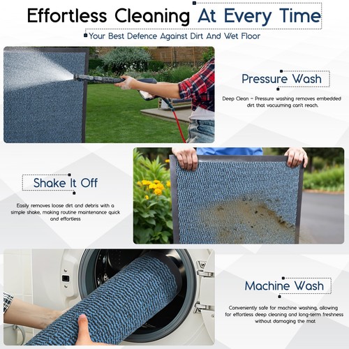 Heavy Duty Door Mat Non Slip Washable Dirt Trapper Hallway Kitchen Barrier Mat - Picture 39 of 60