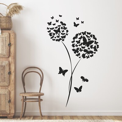 Blumen Linien Wandtattoo, 6 Größen – Selbstklebende Wandaufkleber Für Küche, Wohnzimmer, Bad