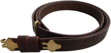 WW2 M1 Garand Copper M1907 Oil Pull-Up Drum Dyed Leather Sling-DARK BROWN