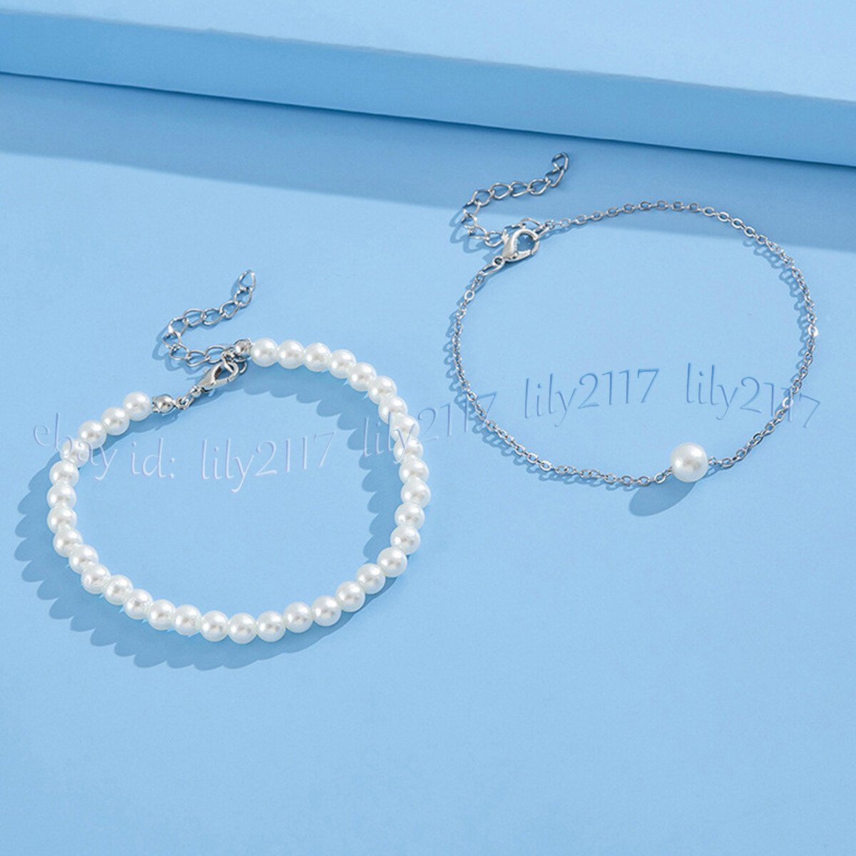 【HYERES LOR】22SS★ Colombed'Or Silver pearl chain anklet HYERES LOR】22SS☆ Colombed'Or Silver pearl chain anklet