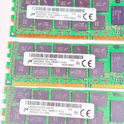 64GB 4 x 16GB Micron PC3L-12800R-11-13-E2 DDR3 ECC Server Memory HP Certified - Afbeelding 2 van 8