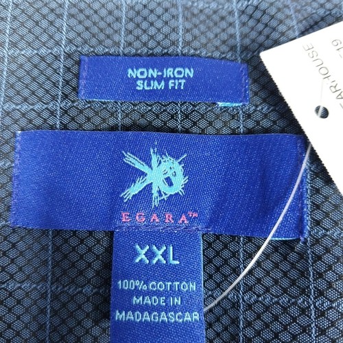 Egara Mens Shirt 2XL NWT Blue Pattern Stretch Non Iron Button up MSRP $104.00 - Picture 4 of 16