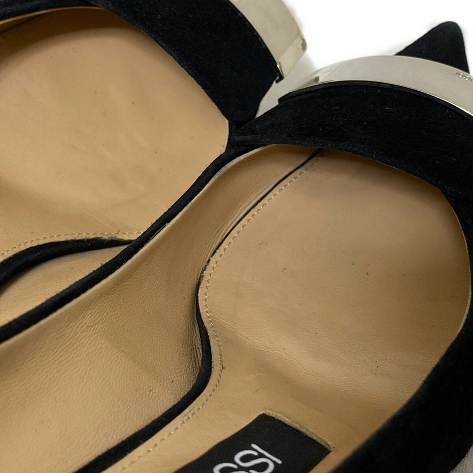 Auth sergio rossi Black Silver Suede Hardware Women's Pumps eBay