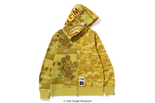 XL極少 BAPE VGM Gogh SHARK FULL ZIP HOODIE BAPE x Van Gogh Museum Shark Full Zip Hoodie Sax Men's