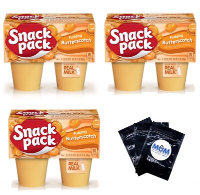 Snack Pack Butterscotch Pudding Cups 13 oz (3 Pack) Snack Bundle