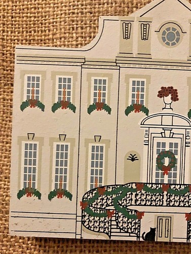 Guirnalda de Navidad vintage histórica casa de madera modelo Atlanta Georgia - Imagen 2 de 8
