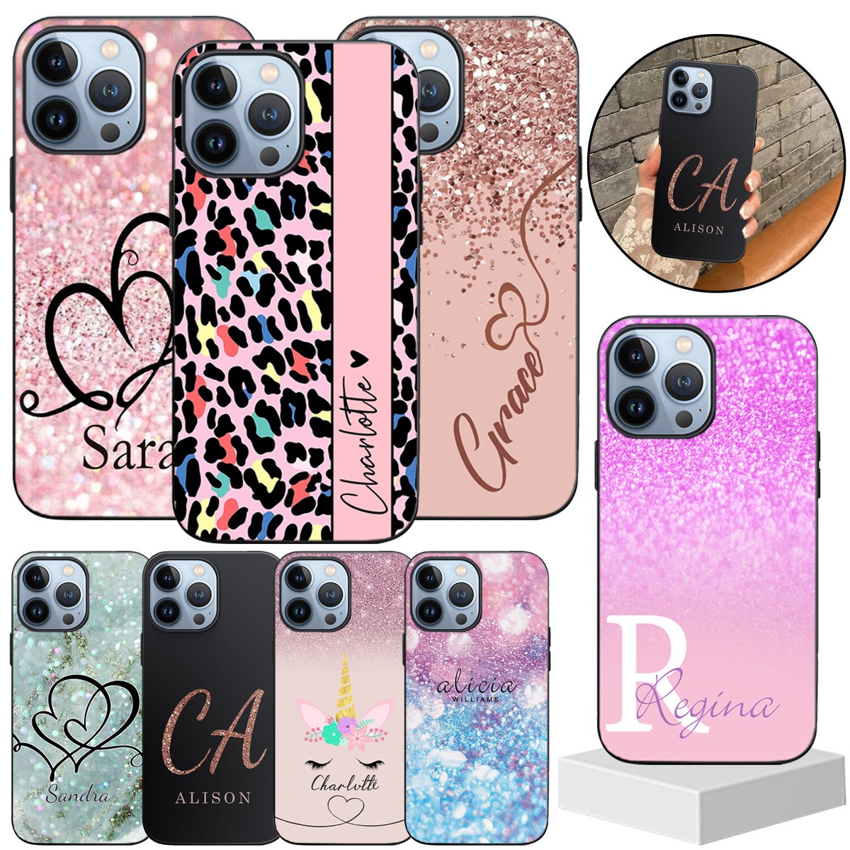 Slim Case Initial Phone Case Iphone 12 Personalised Custom Name