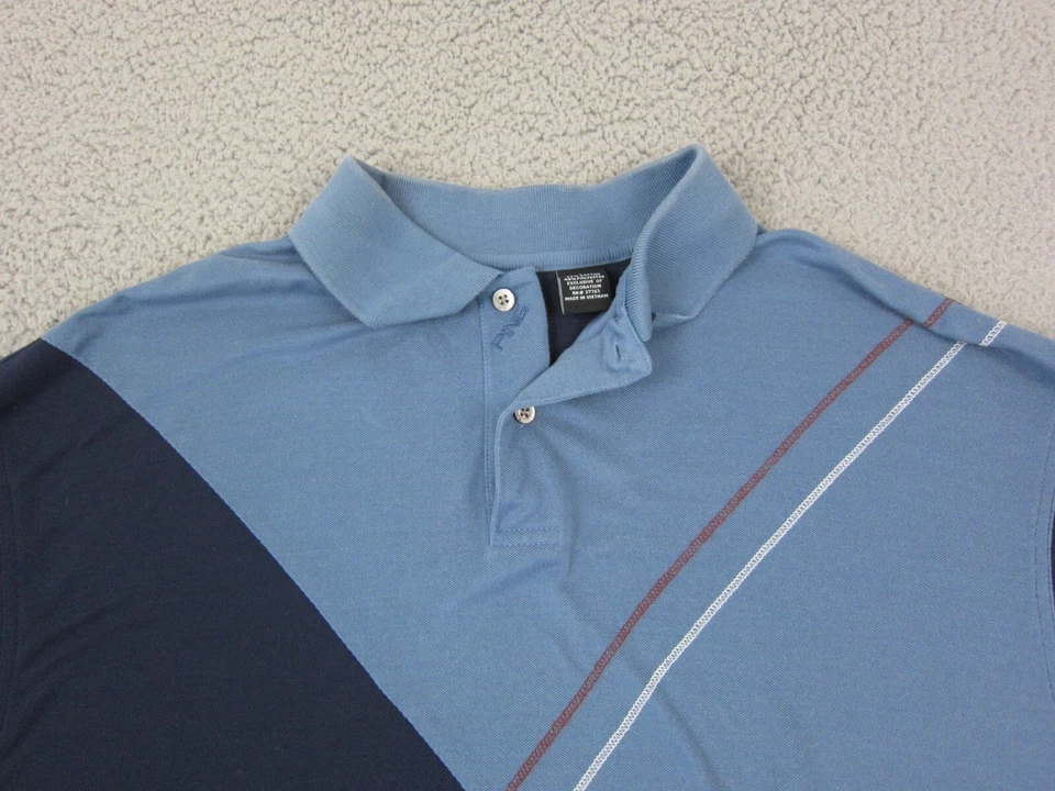 Vintage Ping Polo Shirt Mens Large Blue Colorblock Golf Performance Diamond - Image 2 of 4