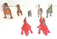 Lot of 7 Different Type, Brand, Size Dinosaur Toy Figures