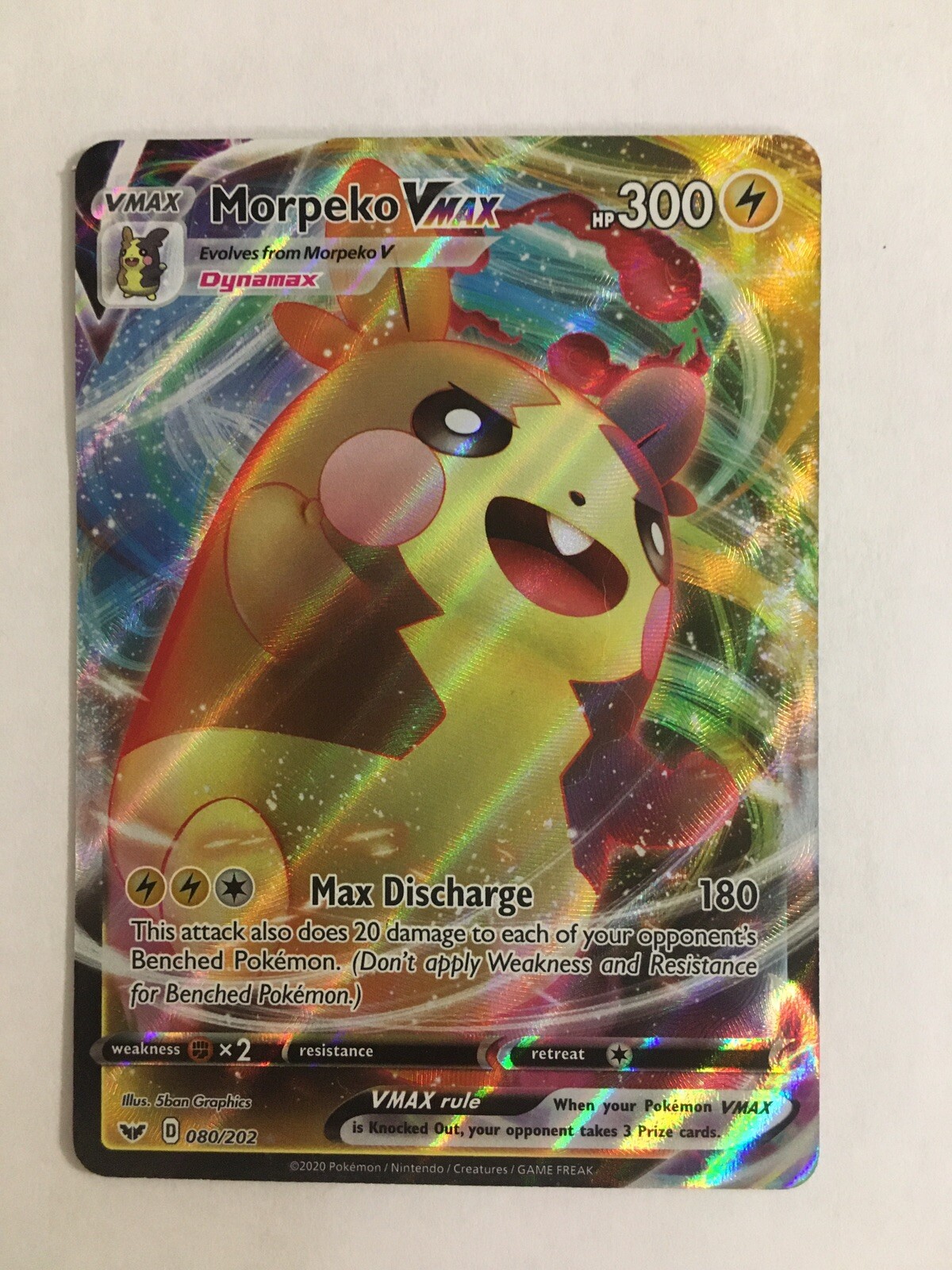 Pokémon TCG Morpeko VMAX Sword & Shield Base Set 080/202 Holo Ultra Rare