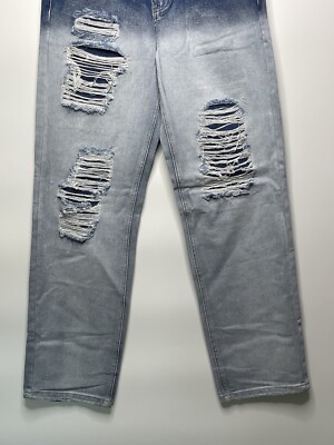 Hot topic Light Wash Destruction Denim Pants Distressed Wide Leg 30x32 |  eBay