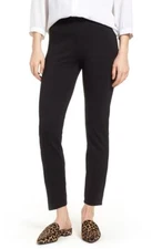 $120 LYSSÉ Women BLACK ANKLE LENGTH ELASTIC WAIST CONTROL TOP LEGGINGS SIZE 4-6