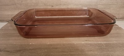 Vintage Pyrex #233-R Cranberry Glass Baking Pan Casserole Dish 13 x 9 x 2  3QT