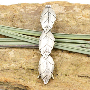 Sterling Silver 925 Mexico Leaf Hair Pin Barrette